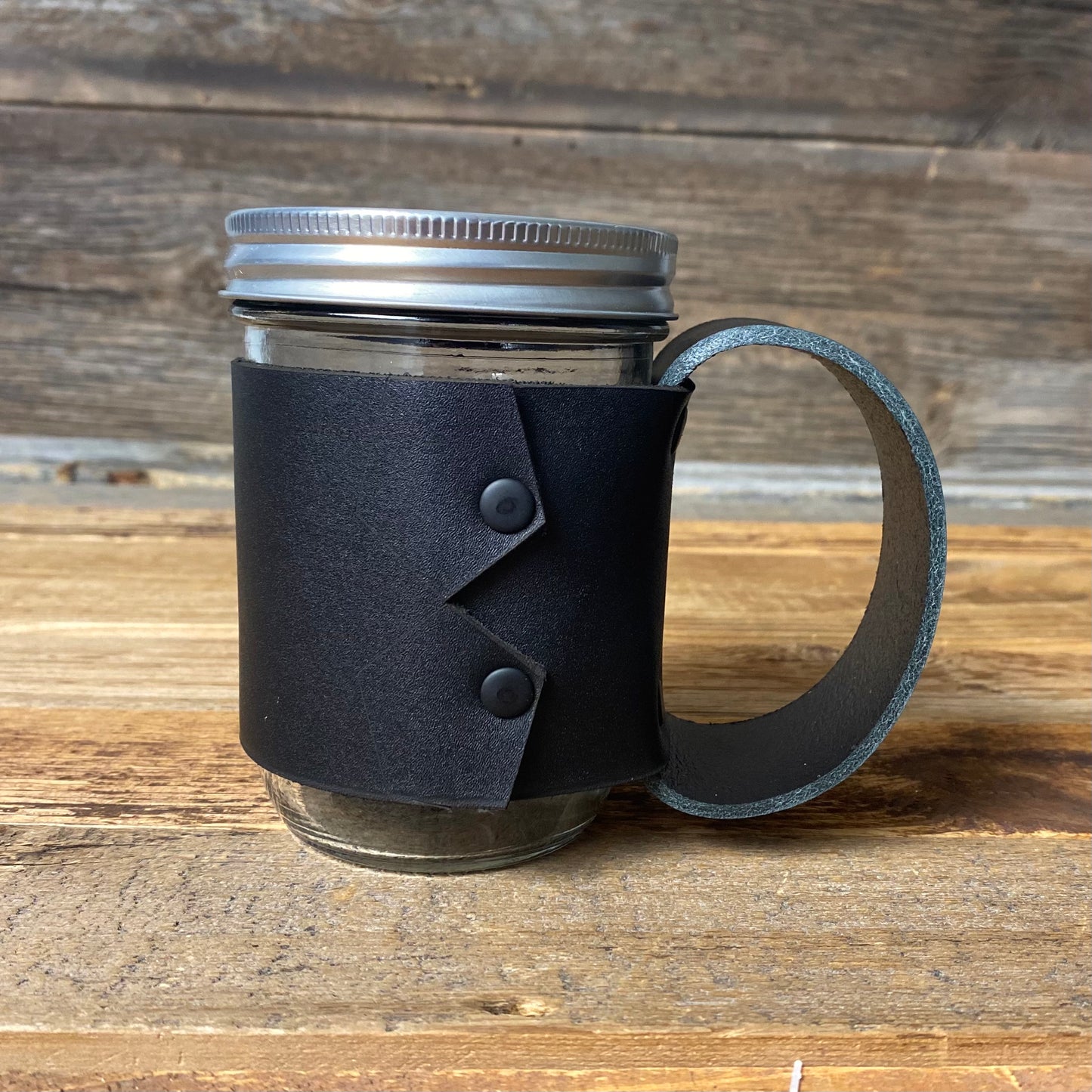 Surf Wyoming® Leather Travel Mug - Black