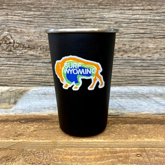 Surf Wyoming® Stainless Steel Prismatic Bison Camp Pint - Matte Black