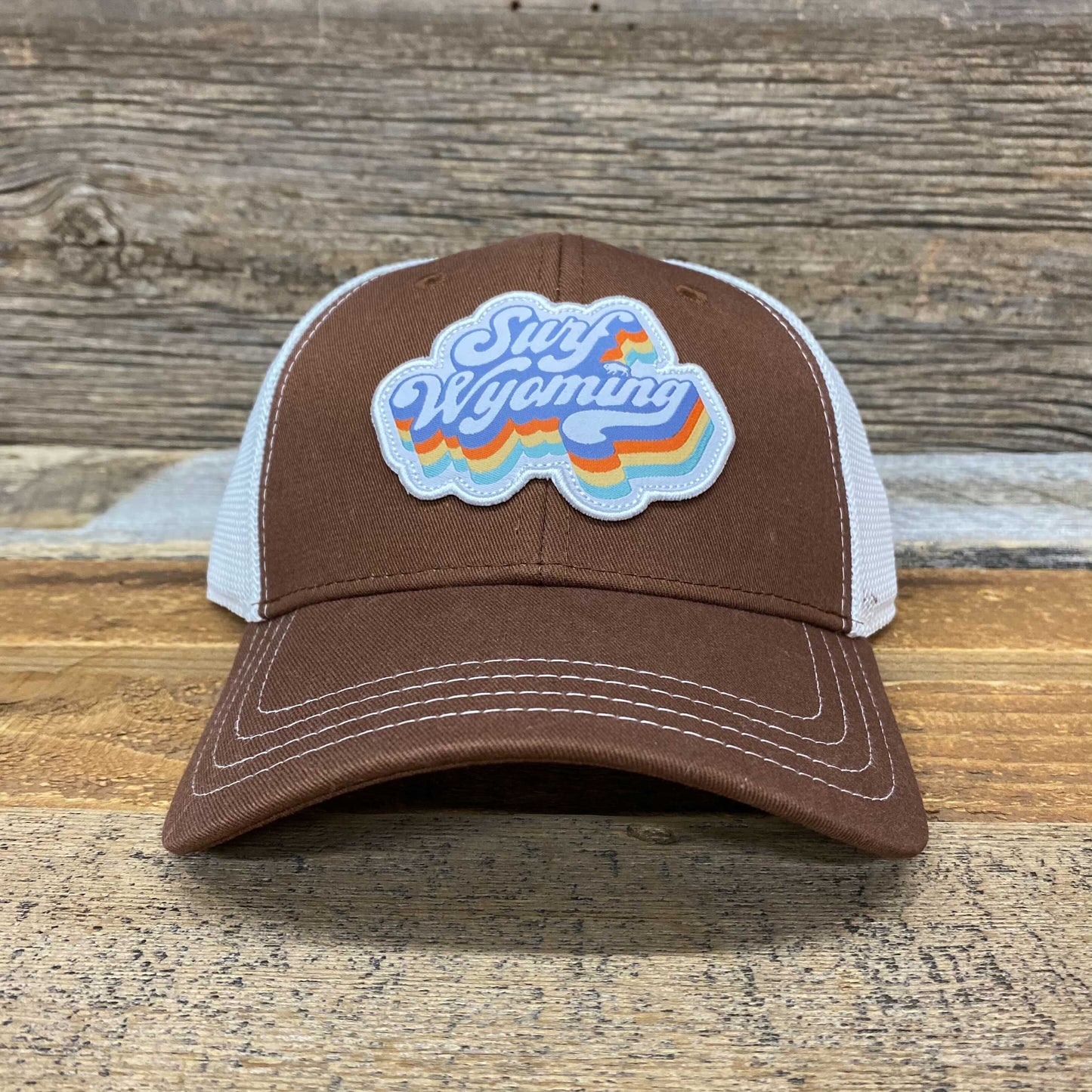 Surf Wyoming® Soda Script Trucker Hat - Brown
