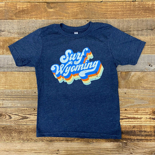 Youth Surf Wyoming® Soda Script Bison Tee - Midnight Navy