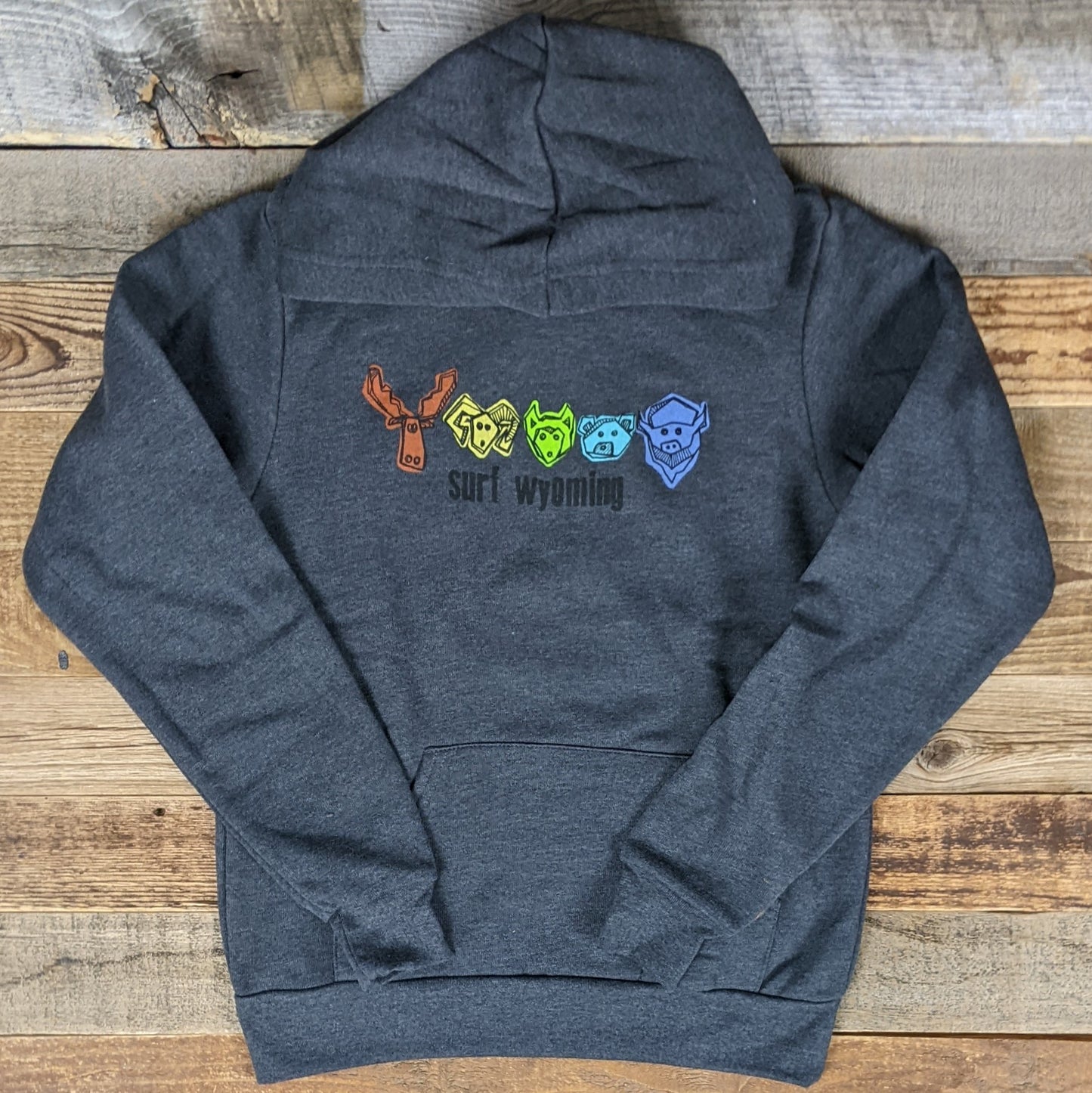 Youth Surf Wyoming® Critters Hoodie - Heather Grey/Multi