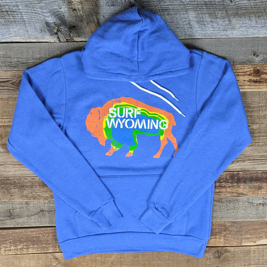 Surf Wyoming® Prismatic Bison Hoodie - Heather Royal