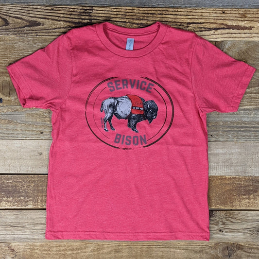 Youth Surf Wyoming® Service Bison Tee - Red *Limited Edition