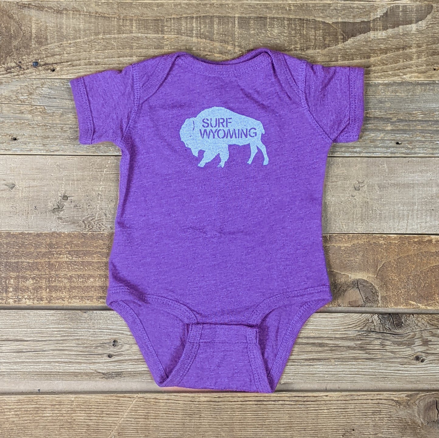 Infant Surf Wyoming® Bison Logo Onesie - Vintage Purple