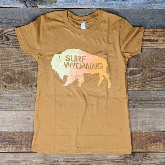 Youth Surf Wyoming® YellOrge Bison Fade Tee - Toast