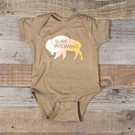 Infant Surf Wyoming® Bison Fade Onesie - Coyote Brown