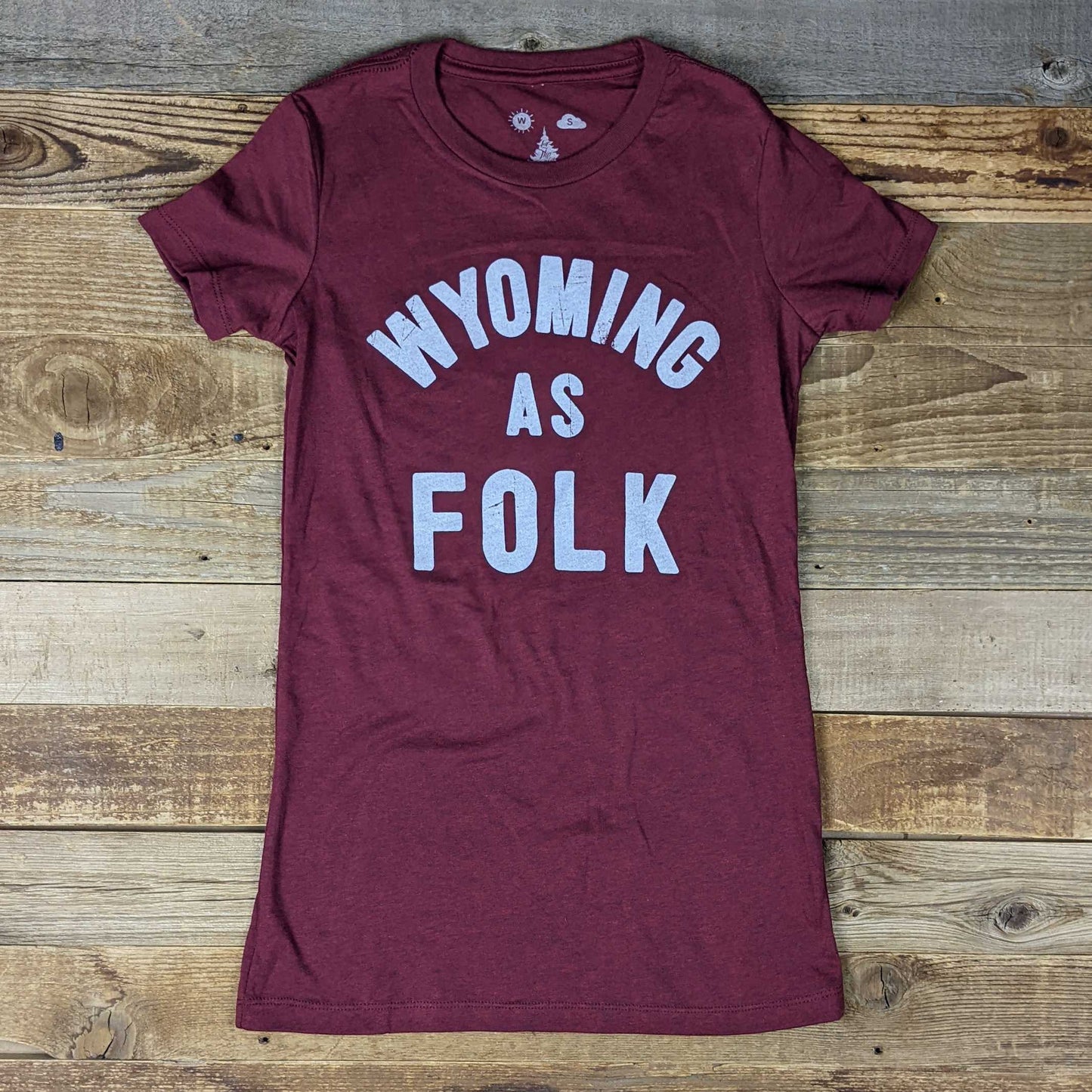 Women's Surf Wyoming® Wyoming as Folk Tee - Heather Cardinal *fitted