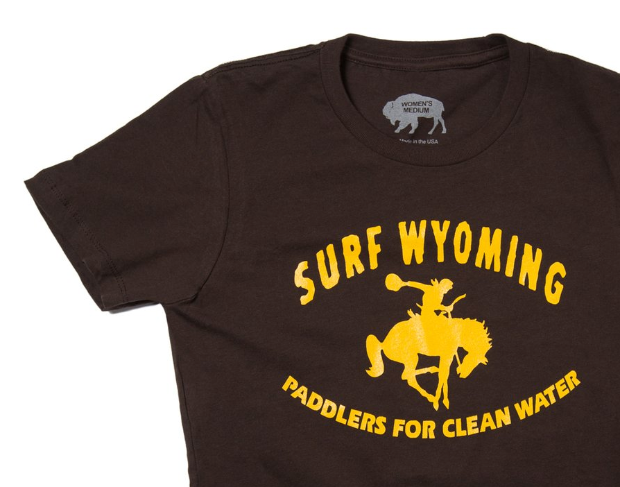 Women's Surf Wyoming® Gold Throwback Paddler Tee - Brown