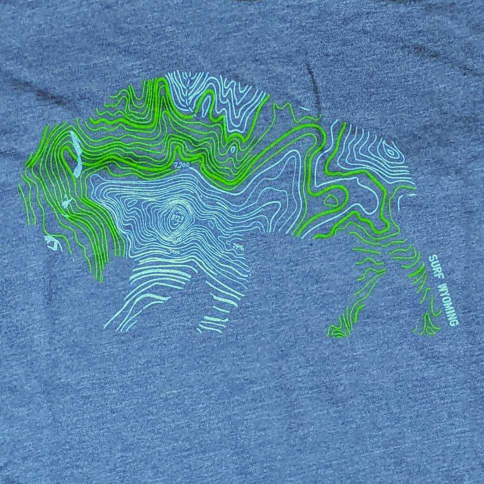 Youth Surf Wyoming® Bisonography Tee - Heather Teal