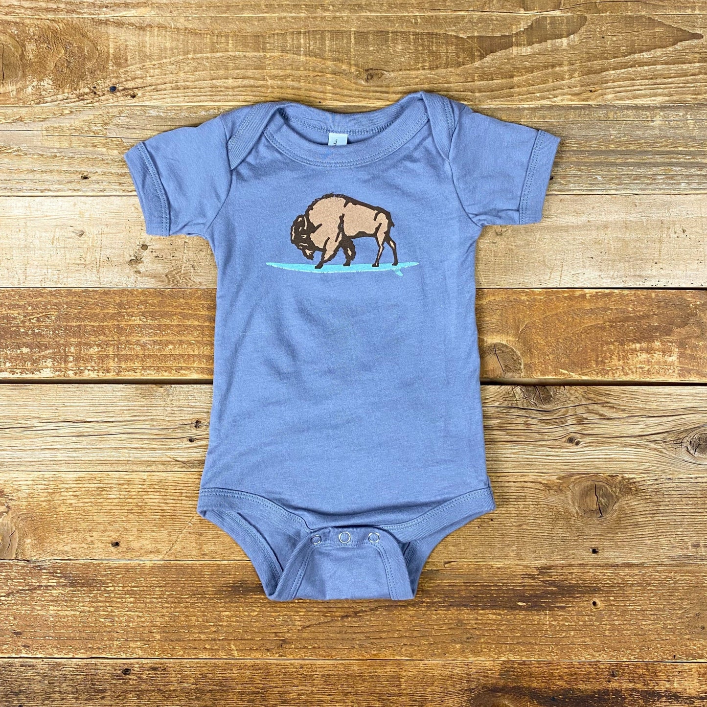 Infant Surf Wyoming® GLASSY Bison Onesie - Storm