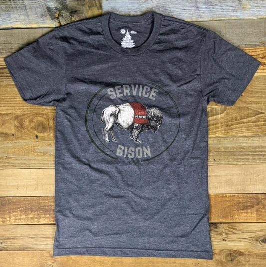 Men's Surf Wyoming® Service Bison Tee - Heather Charcoal *Limited Edition