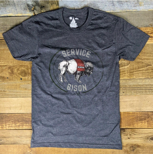 Men's Surf Wyoming® Service Bison Tee - Heather Charcoal