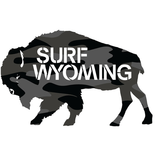 Surf Wyoming-Surf Wyoming® Camo Bison Logo Sticker - black/grey-