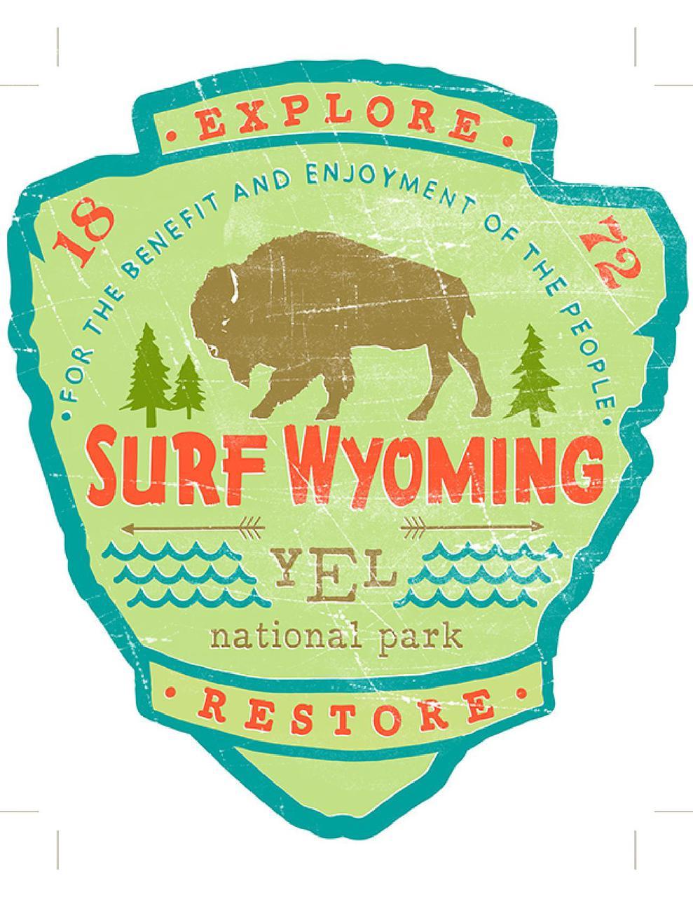 Surf Wyoming-Surf Wyoming® YEL National Park Badge Sticker-
