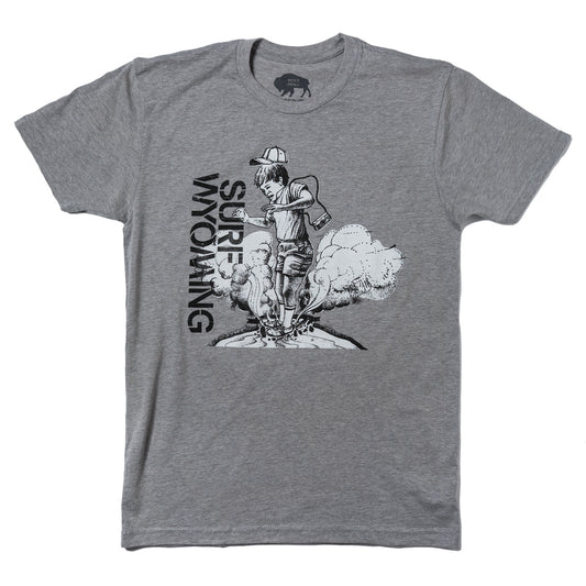 Surf Wyoming-Mens SURF WYOMING® "Gas Hole" Tee - Heather Grey-