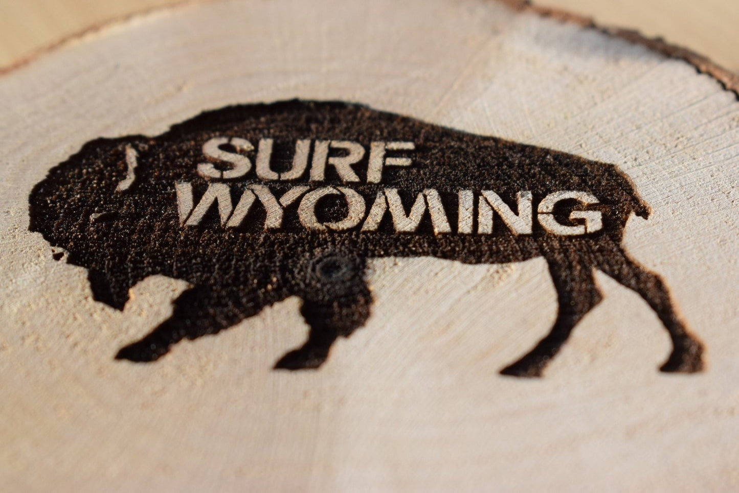 Surf Wyoming® Bison Wood Coasters - Set of 4