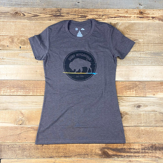 Women's Surf Wyoming® Gradient Longboard Bison Tee - Espresso