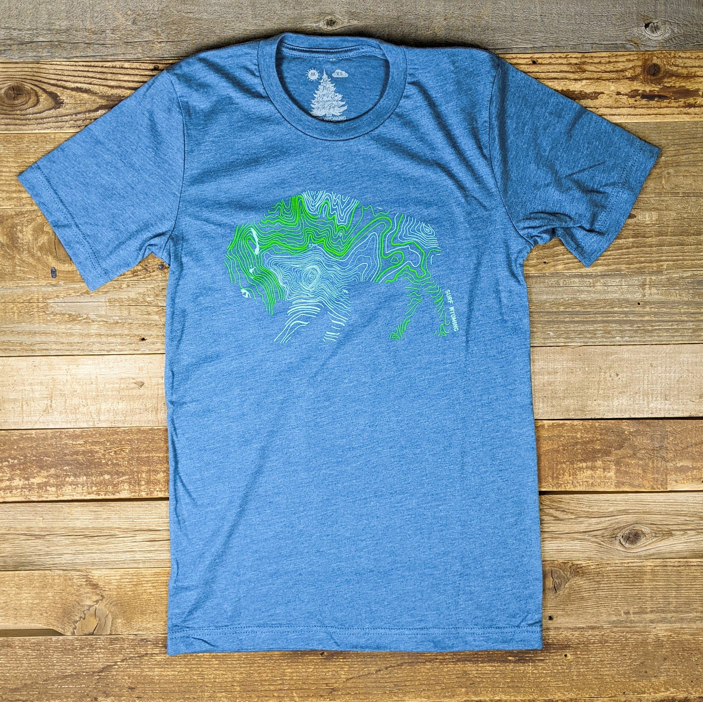 Men's Surf Wyoming® Bisonography Tee - Deep Heather Teal