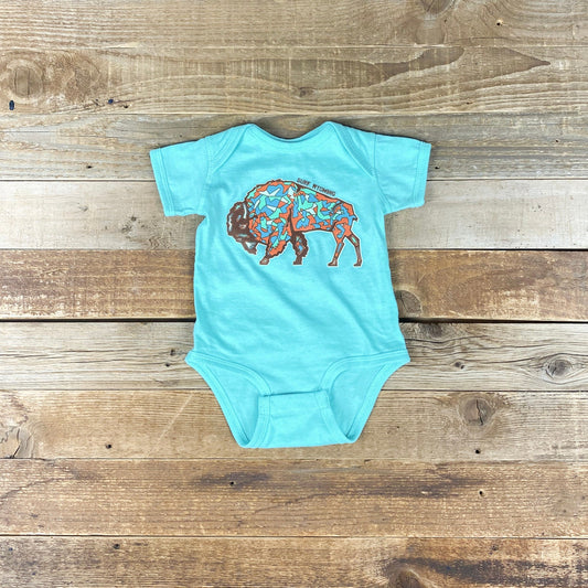 Infant Surf Wyoming® Gee'ode Logo Bison Onesie - Chill