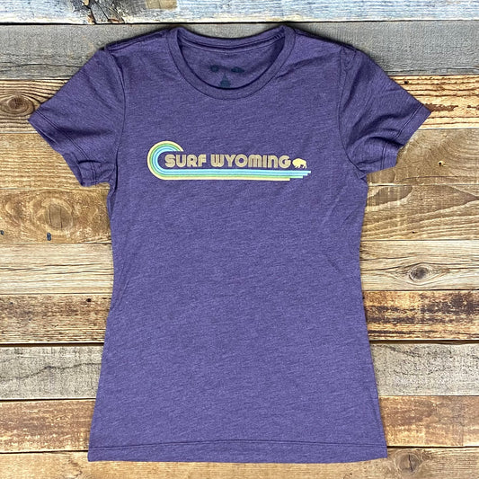 Women's Surf Wyoming® Bison Lineup Fitted Tee - Lupine