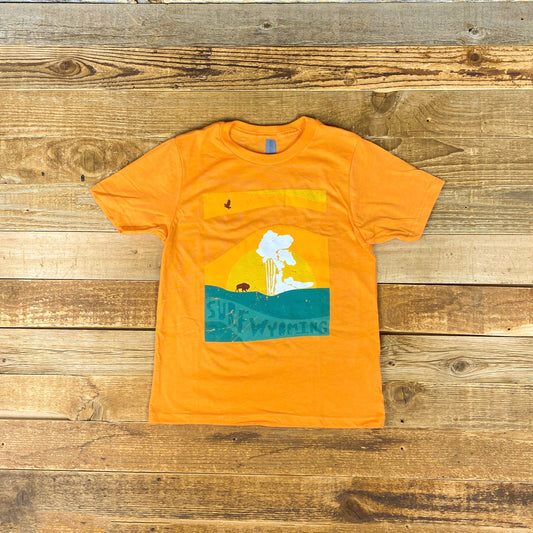 Youth Surf Wyoming® Steamin' Tee - Sunset Orange