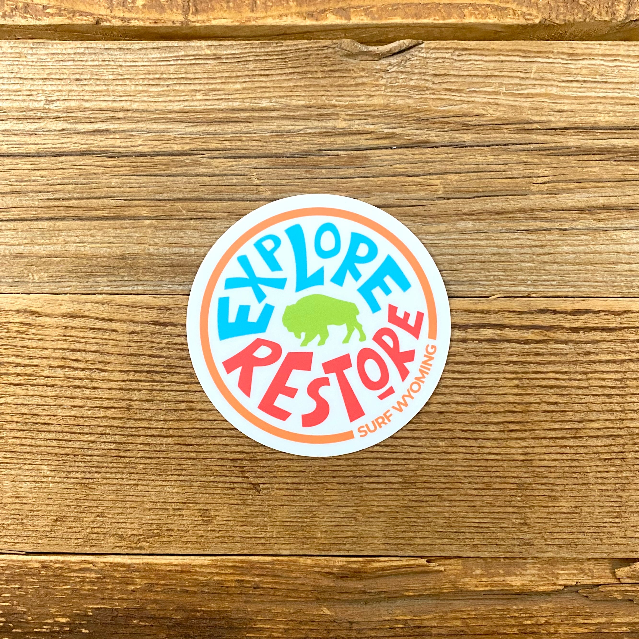 Restore Sticker Surf Wyoming® Technicolor Explore & Restore Sticker