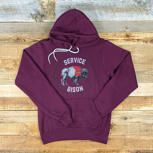 Unisex Surf Wyoming® Service Bison Hoodie - Maroon