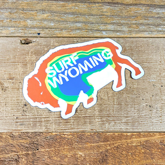 Surf Wyoming® Prismatic Bison Sticker 2.0