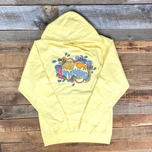 Surf Wyoming® Bomb Bison Hoodie - Mellow Yellow