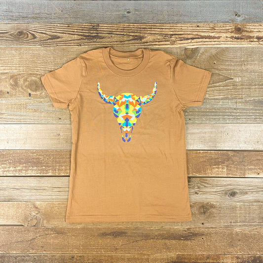 Youth Surf Wyoming® Geode Skully Bison Tee - Toast
