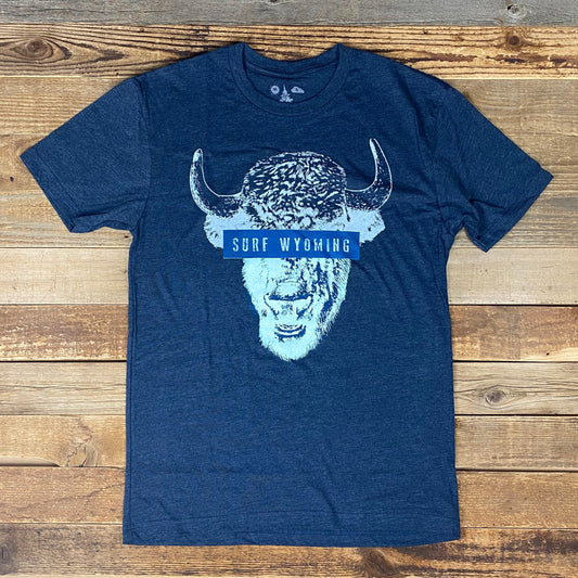 Men's Surf Wyoming® Censored Bison Fade Tee - Midnight Navy
