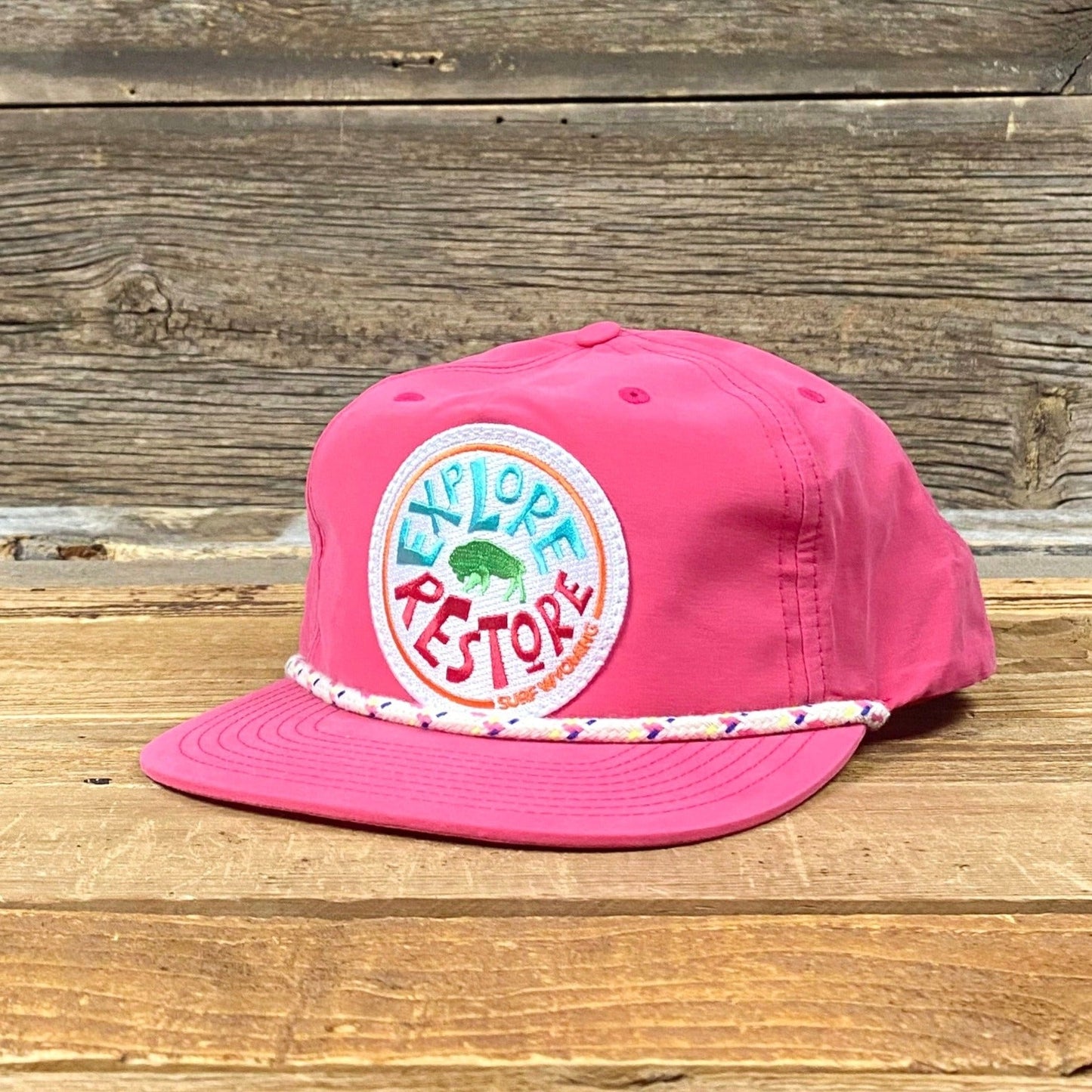 Surf Wyoming® Explore & Restore BIG Patch Gramps Hat - Hot Pink