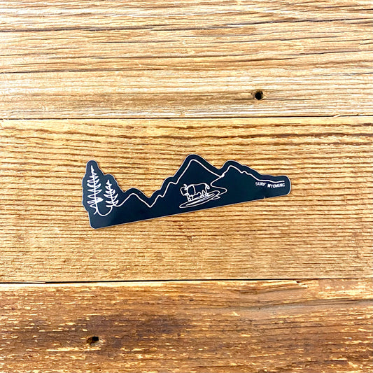 Surf Wyoming® AKAH! Sticker - Black
