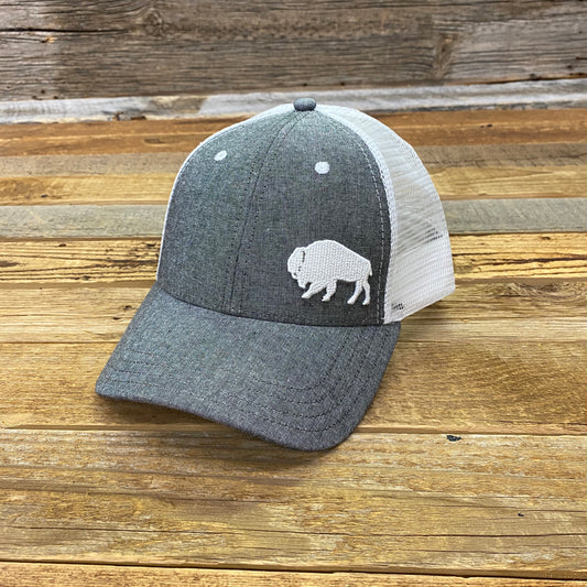 Surf Wyoming-First Park Bison Trucker Oxford Textile - Dark Carbon Grey-