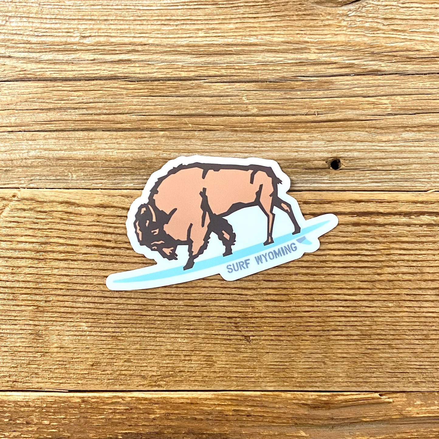 Surf Wyoming® Bison Glassy Sticker