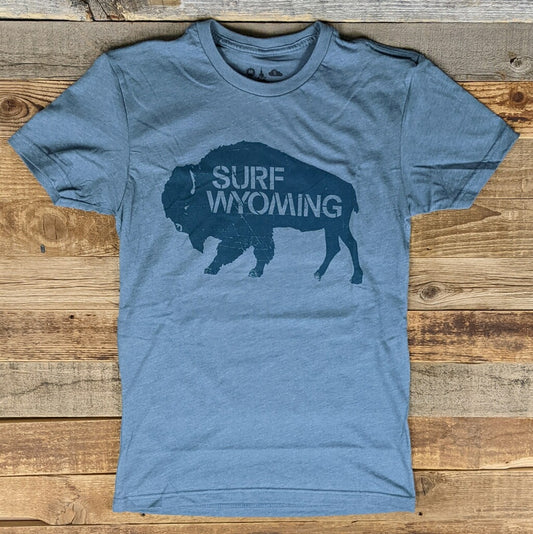 Men's Surf Wyoming® Bison Logo Tee - Indigo Monochrome