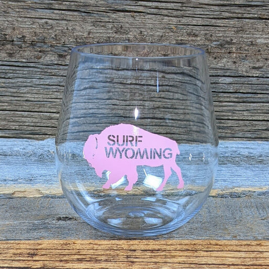 Surf Wyoming®Rosé Bison Outdoor Wine Glass - 18oz
