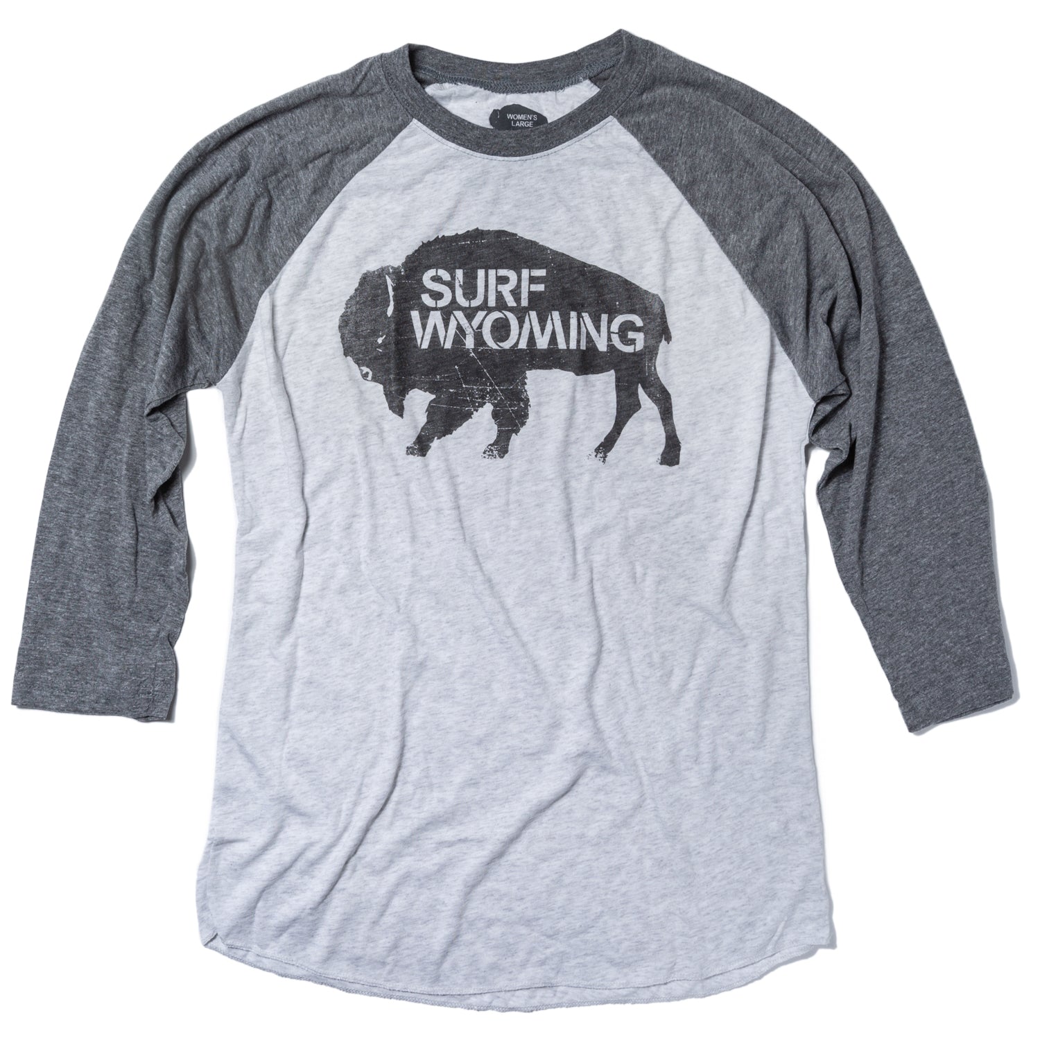 Surf Wyoming-W's Vintage Baseball Tee - Grey-